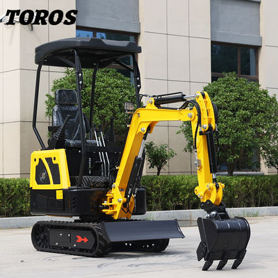 19KW Toros Mini Excavator Hidraulik 1,5 Ton Mini Digger Penggunaan Rumah