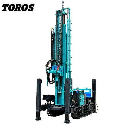 Steel Crawler Deep Water Well Drill Rig Dengan Diesel Power Oil Berkinerja Tinggi