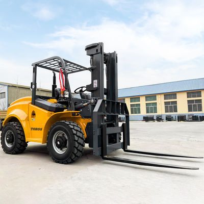 Forklift Penggerak 4 Roda Duduk Forklift 7 Ton Dengan Panjang Garpu 48 In