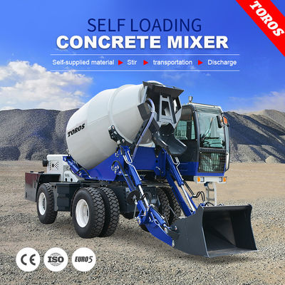 Mobil Self Loading Beton Mixer Truck 55KW Operasi otomatis