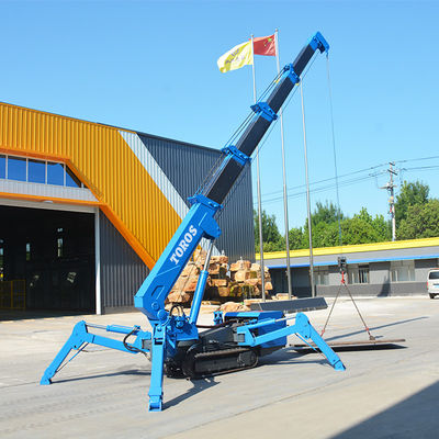 persetujuan EPA kecil 3 Ton Spider Crane 5 Ton Crawler Crane Boom Lift