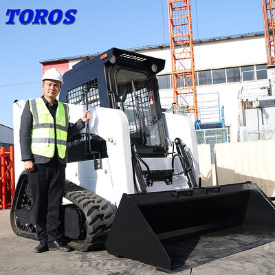 Mini Hydraulic 1 Ton Wheeled Skid Steer Loader Untuk Pekerjaan Jalan Berkinerja Tinggi