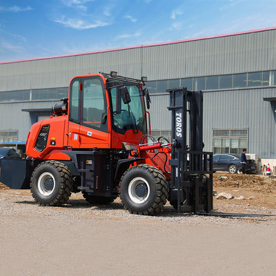 4 roda di jalan off road forklift 5000Lbs untuk situs konstruksi