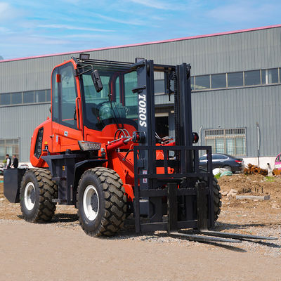 5 Ton All Terrain Reach Forklift Diesel Bermotor EURO 5 Bersertifikat