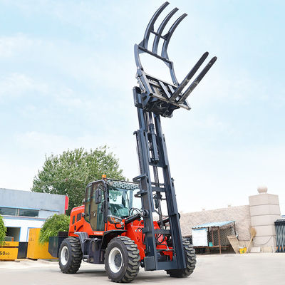 EPA Sertifikasi Terrain kasar Straight Mast Forklift 4ton 5ton Kekuatan tinggi