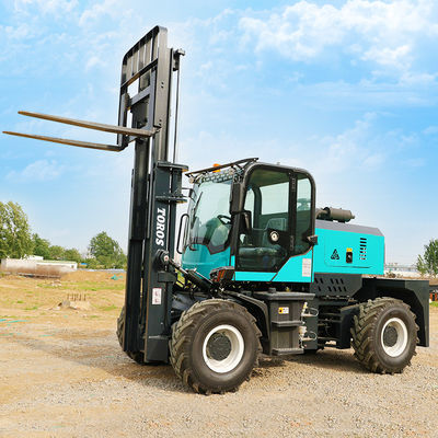 Diesel dioperasikan 3.5-5.0ton Four Wheel Drive Forklift Terusan yang keras