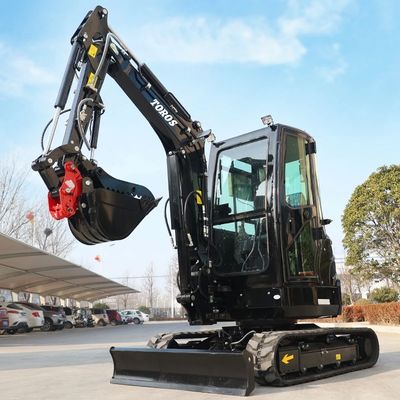 Efisien 3,5 Ton Kompak Hydraulic Excavator Mesin Diesel Dioperasikan